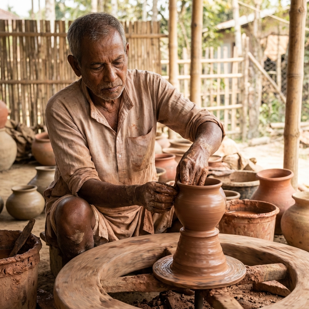 Potter at work